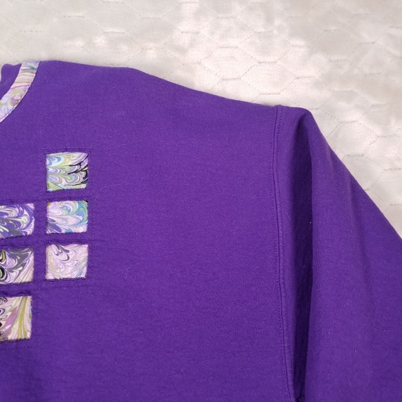 VTG Purple Embroidered Customized Grandma Sweatshirt Cut Tag Sz XL Look - Picture 5 of 11